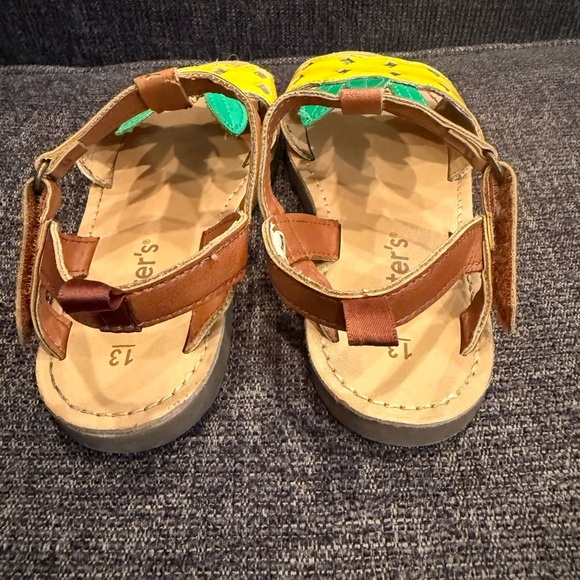 Carter's Vibrant Yellow and Green Pineapple Sandals/size 13 - Picture 8 of 11